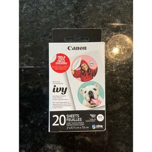 Canon Ivy ZINK Photo Paper 20 2x3 Peel & Stick Circle Stickers ZP-2030-C20